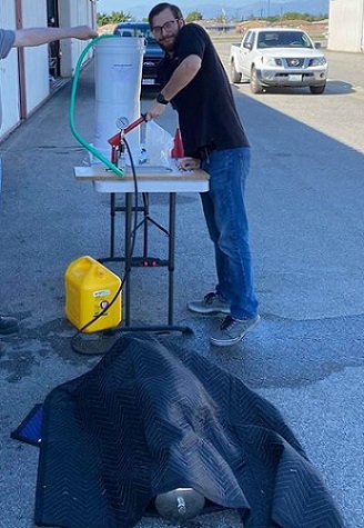 Pressure testing of liquid rocket tanks